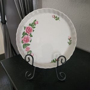Rose Tart Dish w/stand